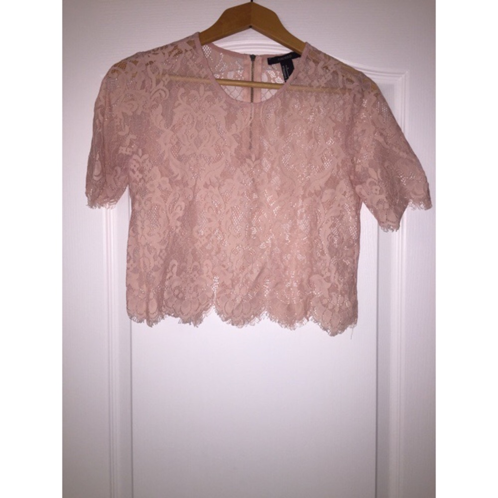 Blush Lace Crop Top